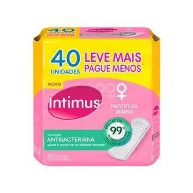 Absorvente Intimus Protetor Diário Antibacteriano Suave – 40 Unidades
