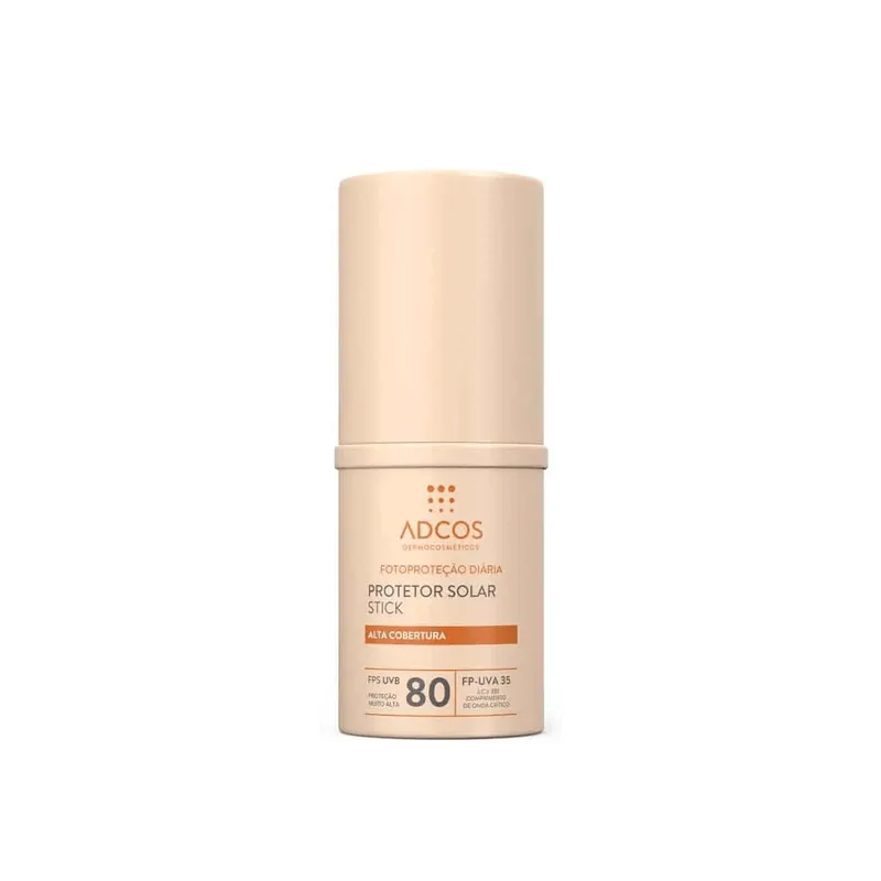 Protetor Solar Facial Adcos Tonalizante FPS80 Alta Cobertura Cor Bege Stick 17g