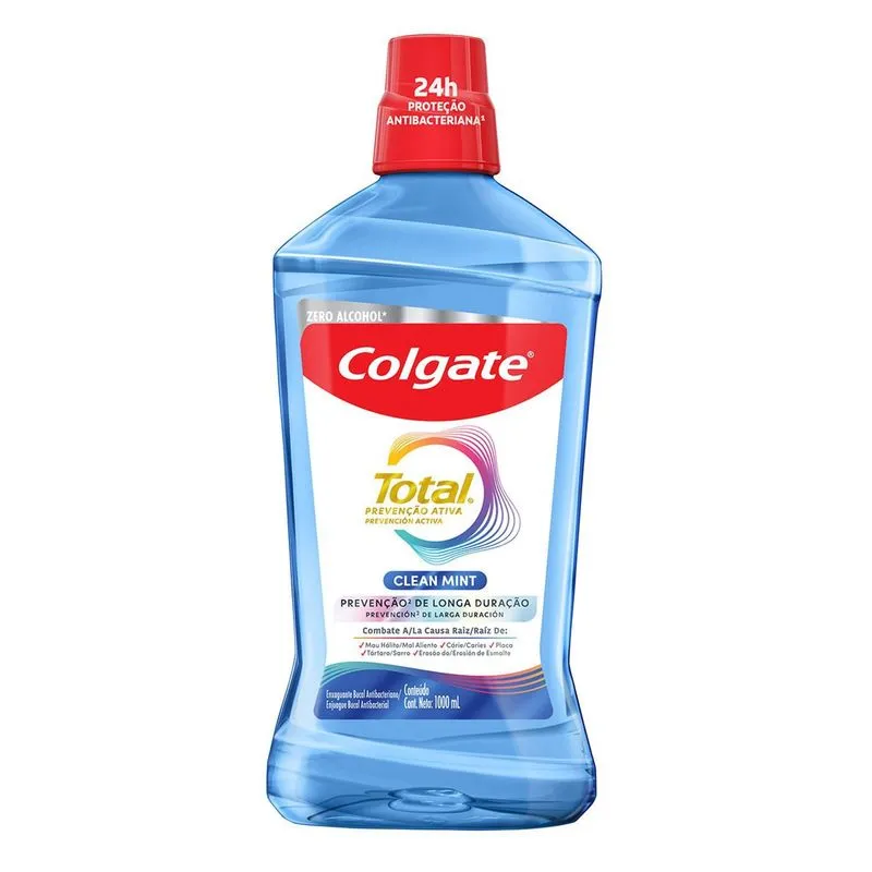 Enxaguante Bucal Colgate Total 12 Zero Álcool Sabor Clean Mint 1 litro