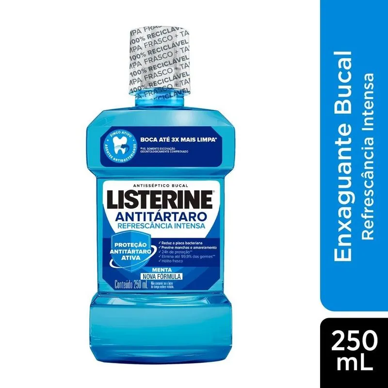 Antisséptico Bucal Listerine Tartar Control Anti Tártaro Sabor Menta Suave 250ml