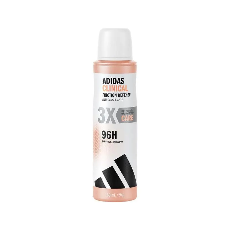 Desodorante Antitranspirante Feminino 96h Adidas Clinical Friction Defense Care Aerossol 150ml