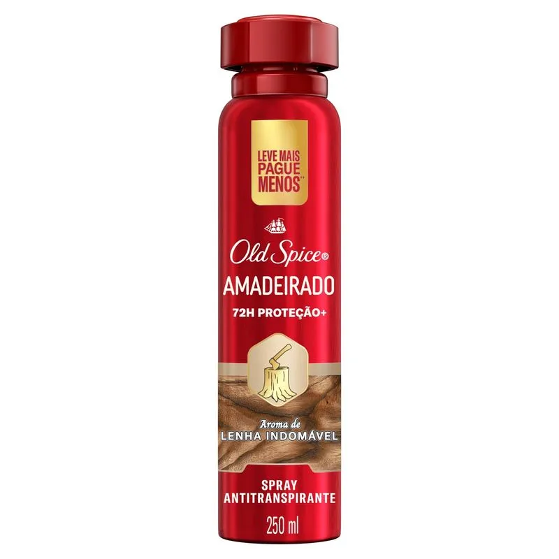 Antitranspirante Aerossol Old Spice Amadeirado 72h 250ml