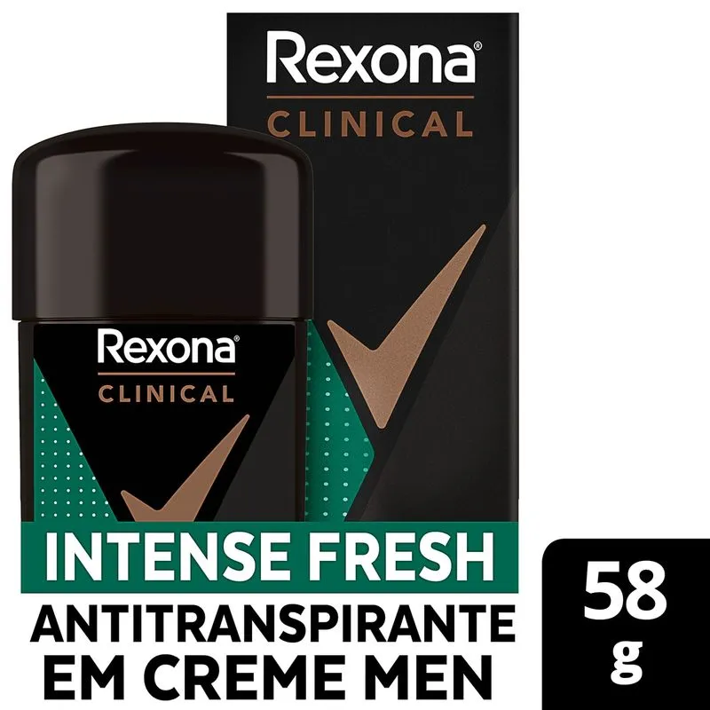 Antitranspirante Rexona Clinical Men Invisível 96h Intense Fresh Creme 58g