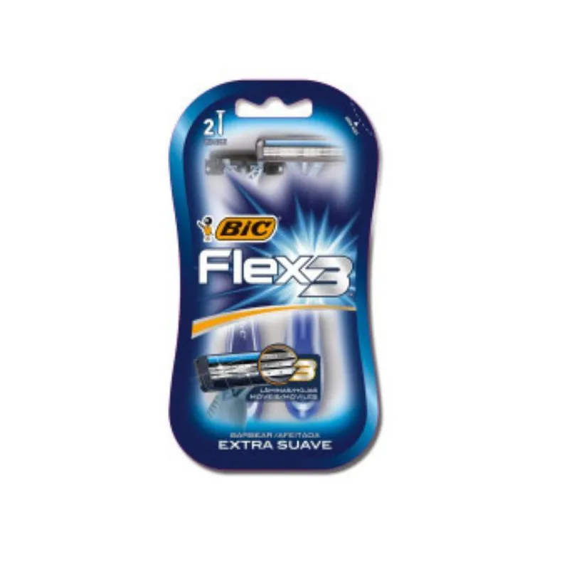 Aparelho de Barbear Descartável Bic Flex 3 Extra Suave 2 Unidades