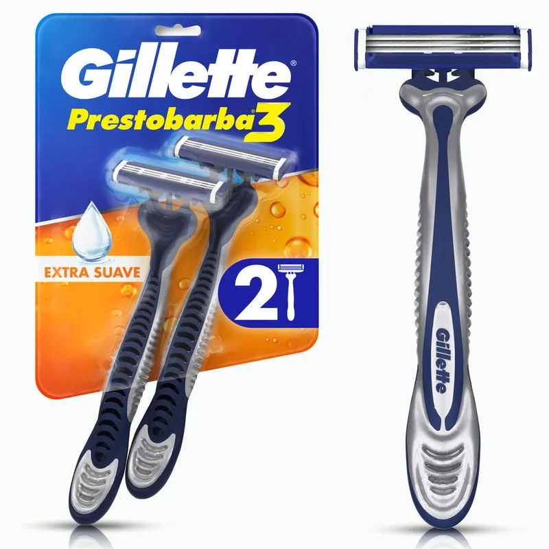 Aparelho de Barbear Descartável Gillette Prestobarba 3 Extra Suave 2 Unidades