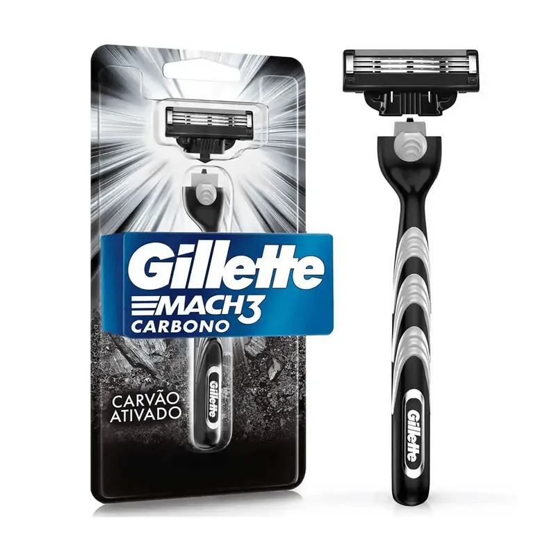 Aparelho de Barbear Recarregável Gillette Mach3 Carbono 1 Unidade