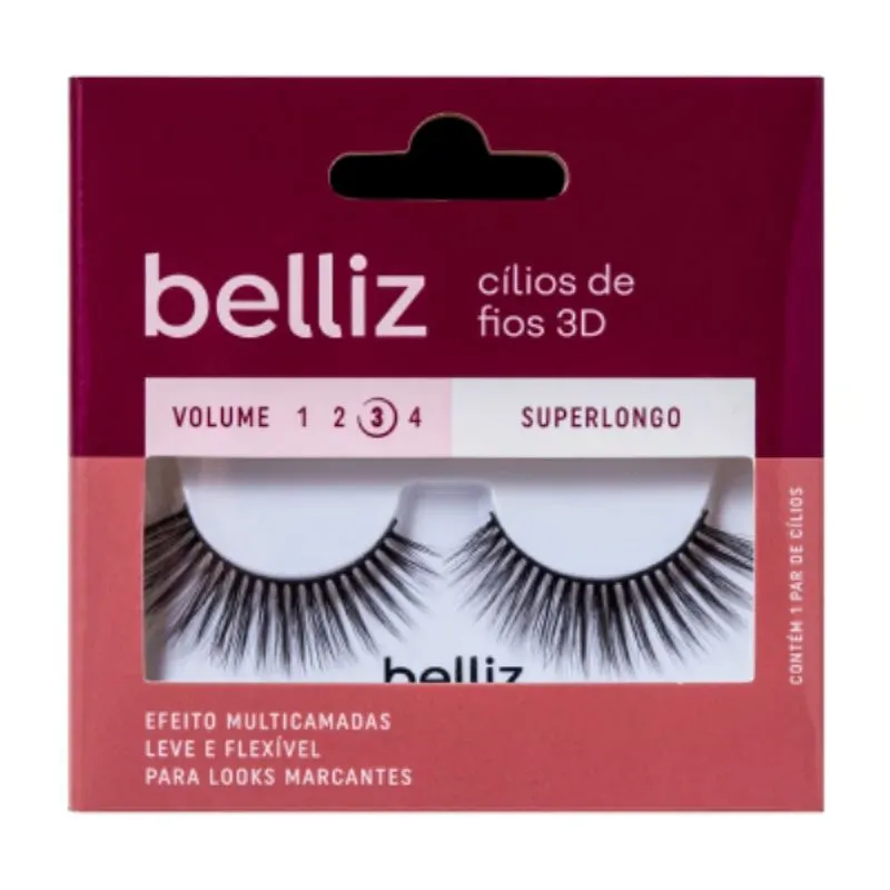 Belliz Cílios Postiços 3D Volume 3 Superlongo 203