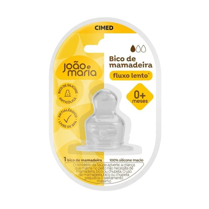 Bico Para Mamadeira Joao E Maria Silicone Fluxo Lento