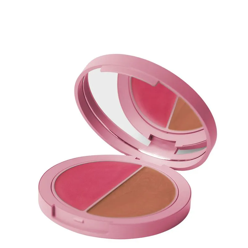 Blush e Iluminador Multifuncional Duo Care Natural Beauty Maquiagem Pink & Peach 10g - Outubro Rosa