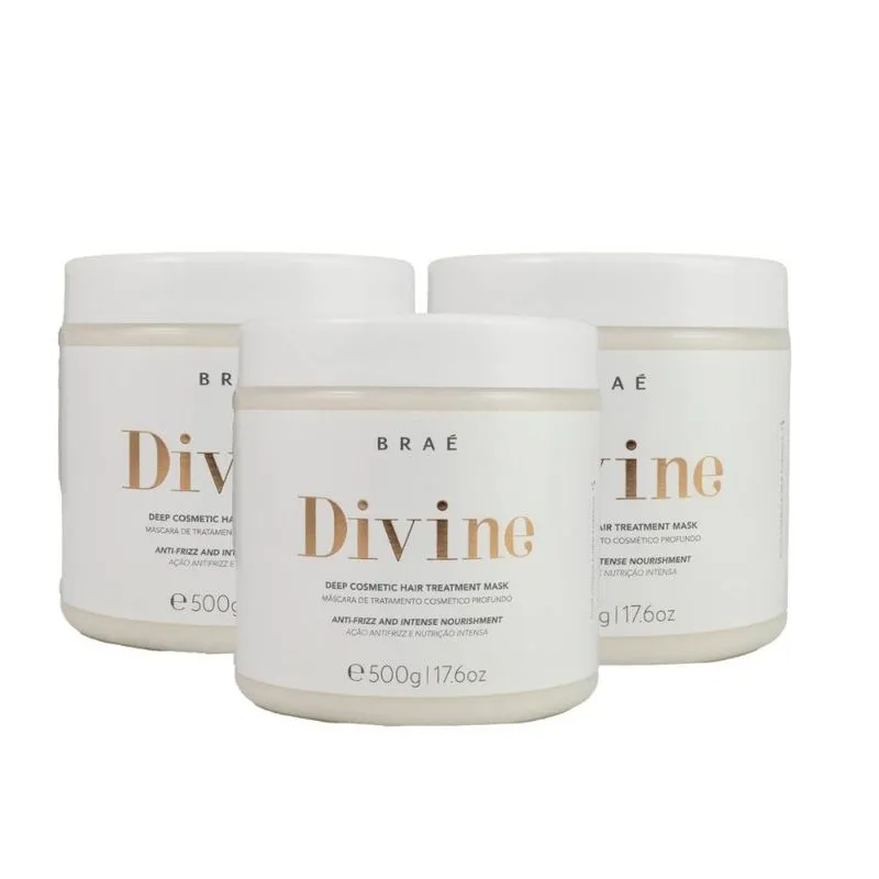 Braé Divine - Kit 3 Máscaras Capilares - 500g cada