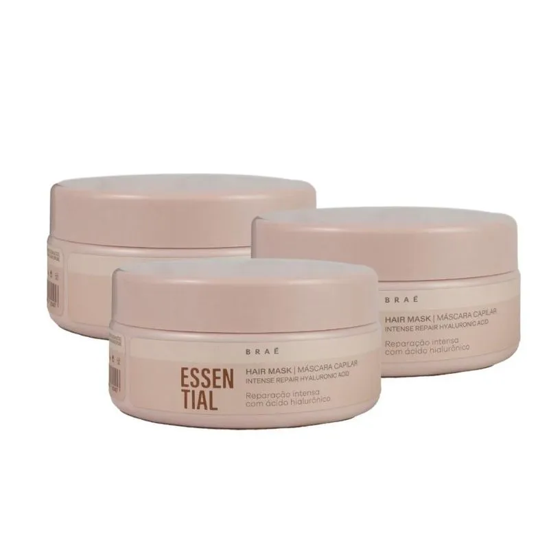 Braé Essential Kit 3 - Máscara Capilar Reparação Intensa 200g