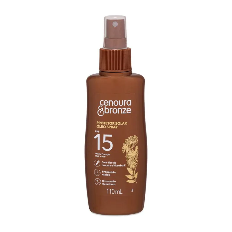 Bronzeador Óleo Cenoura Bronze Com Vitamina Spray Fps15 110ml