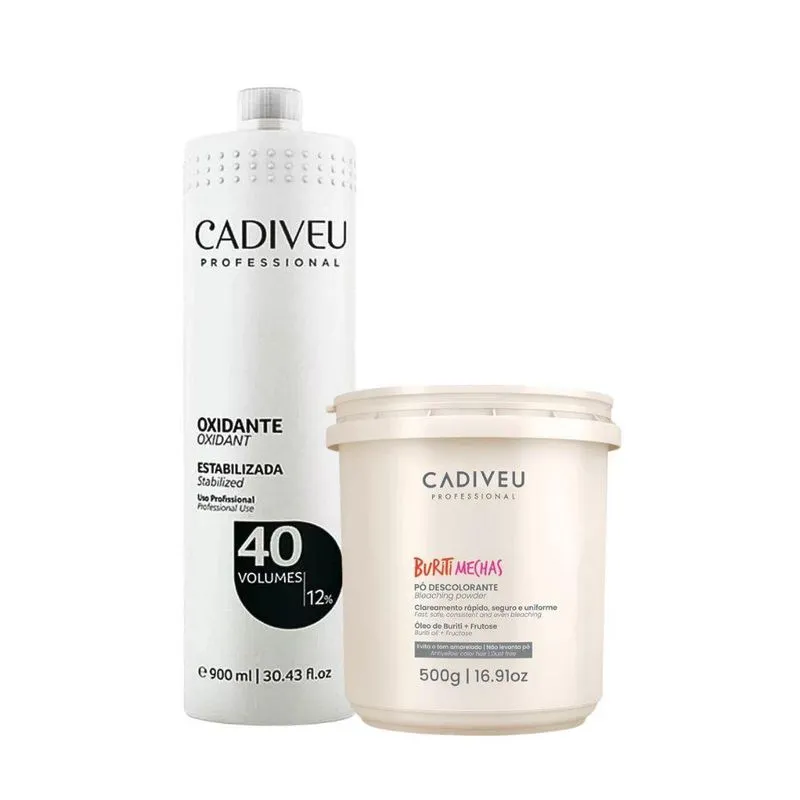 Cadiveu Buriti Mechas - Pó Descolorante 500g + OX 40 Volume 900ml