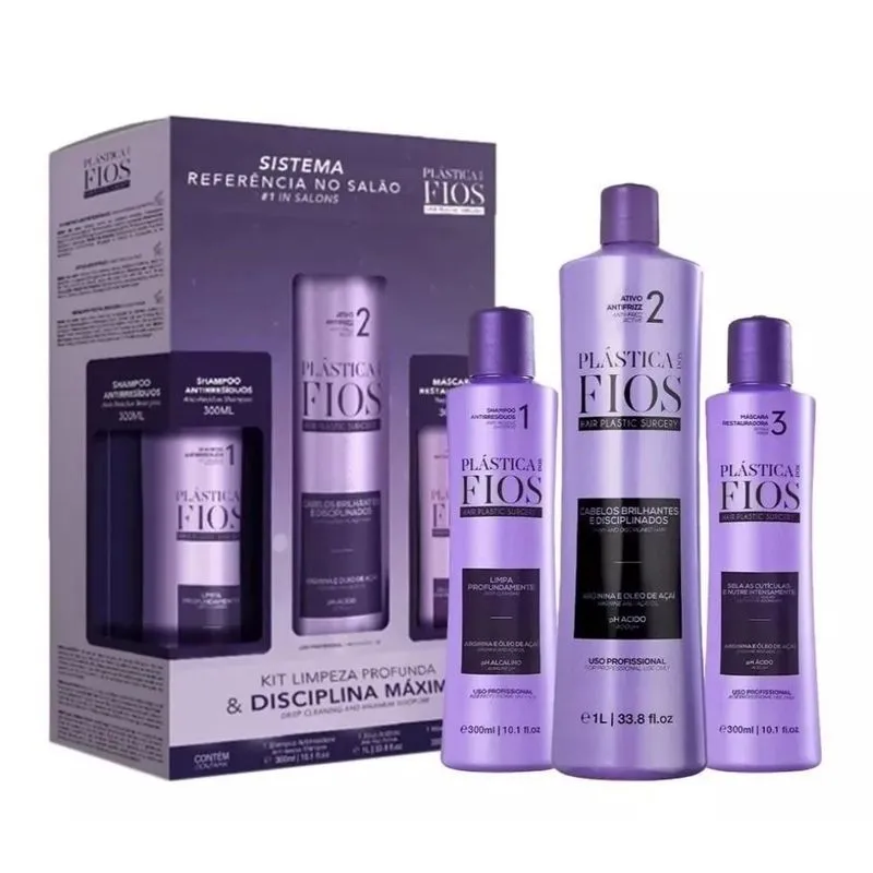 Cadiveu Plástica dos Fios Selagem Térmica Escova Inteligente Kit (2 x 300ml + 1L)
