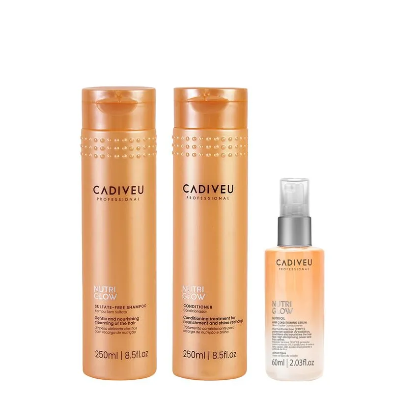 Cadiveu Professional - Kit Nutri Glow - Shampoo + Condicionador + Óleo - 250ml + 250ml + 60ml