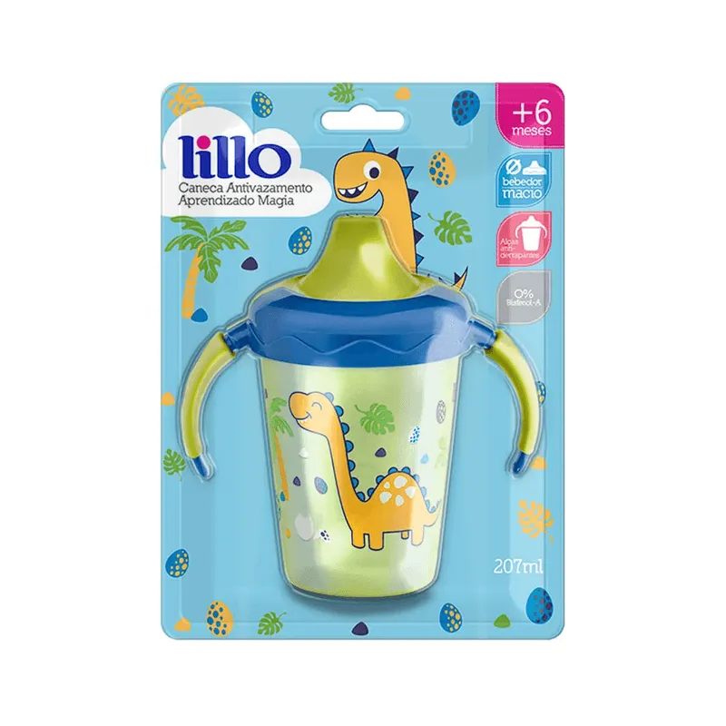 Caneca de Aprendizado Lillo Magia +6 meses Antivazamento com Alça Dinossauro 207ml 1 Unidades