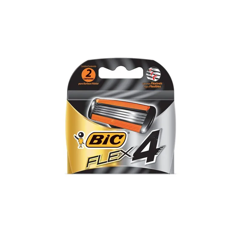 Carga Bic Flex 4 com 2 unidades.