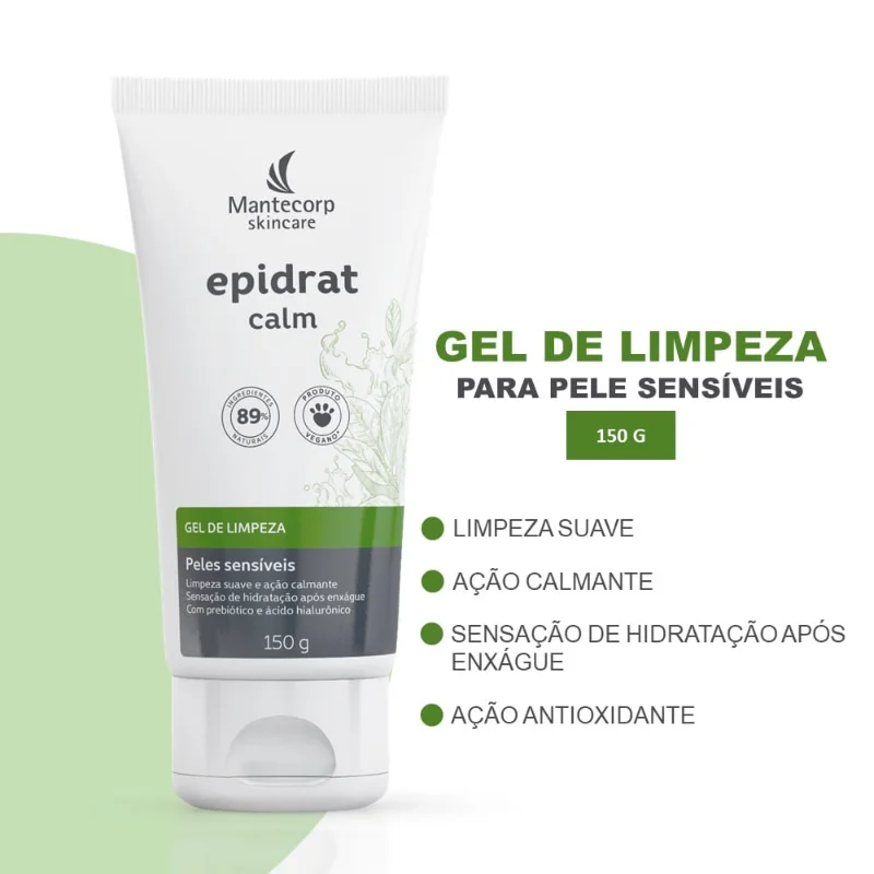 Gel de Limpeza Facial Mantecorp Skincare Epidrat Calm Peles Sensíveis 150g