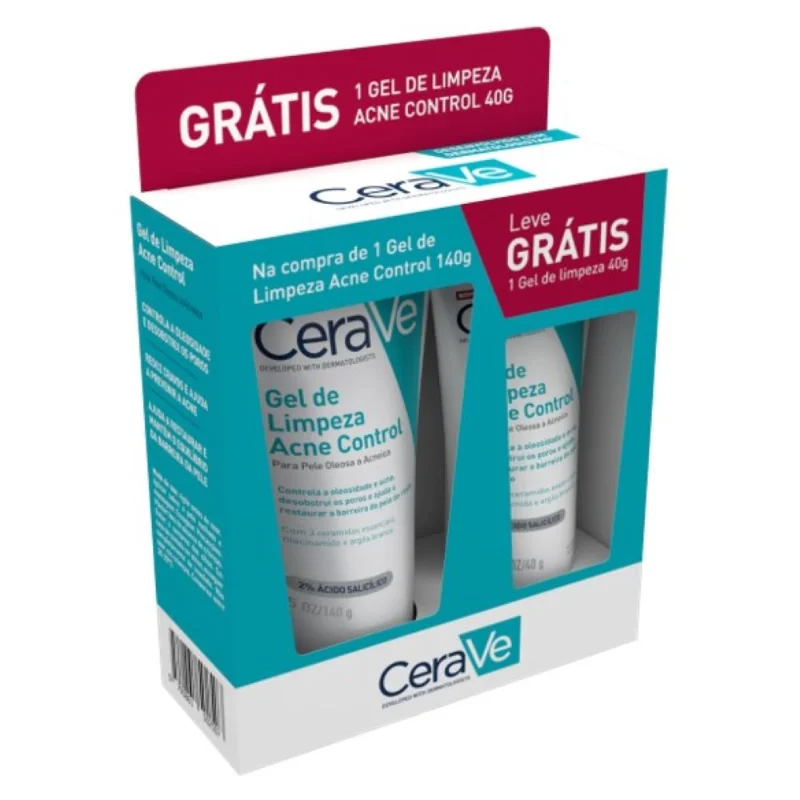Cerave Gel De Limpeza Acne Control 140g Ganhe Cerave Gel De Limpeza 40g