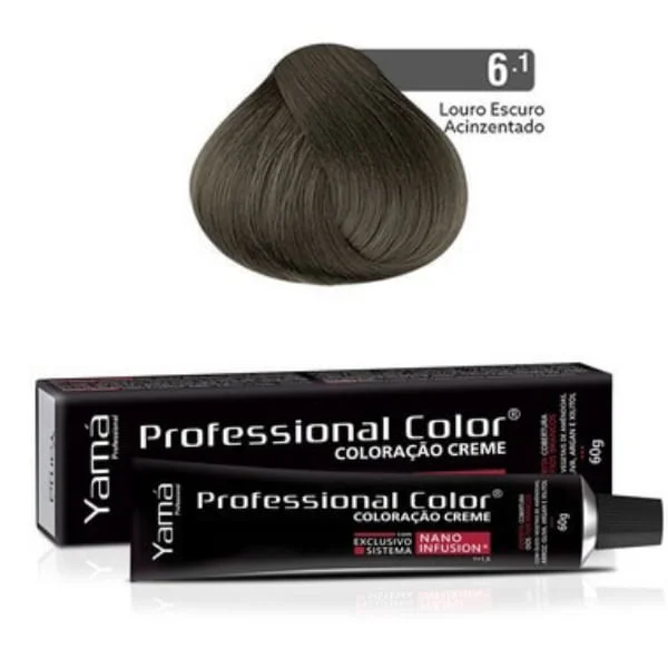Coloração Professional Color Nano Infusion 6.1 Louro Escuro Acinzentado Yamá