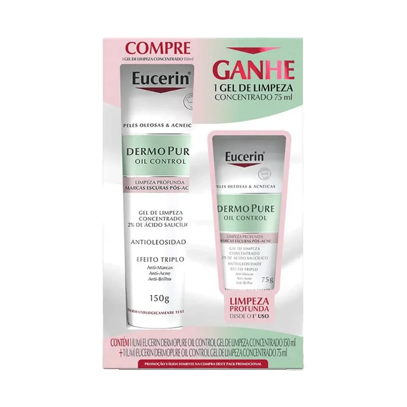 Kit Gel de Limpeza Facial Eucerin Concentrado 150ml 1 Unidade + Gel de Limpeza Facial Eucerin Concentrado 75ml 1 Unidade