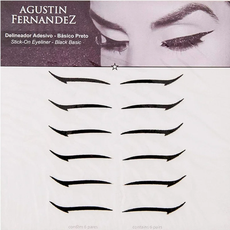 Agustin Fernandez Básico Preto 6 Pares - Delineador Adesivo