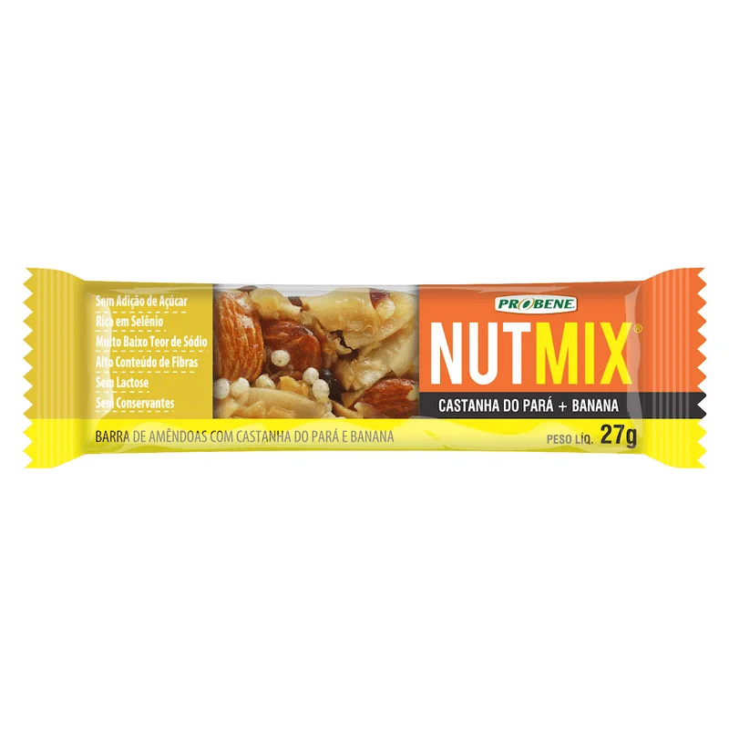 Cereal barra nutmix Castanha do Pará e banana Sem Açúcar 27g