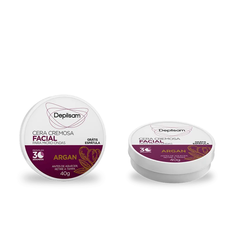 Cera Cremosa Facial Depilsam de Micro-Ondas Argan 40G