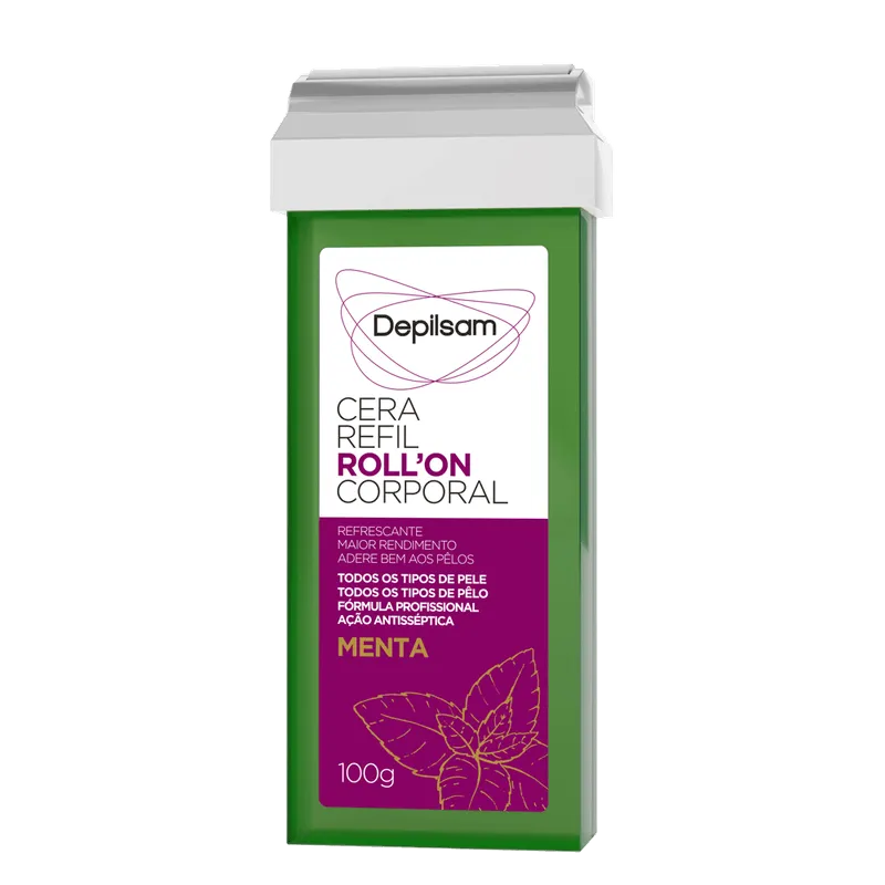 Cera Refil Roll-On Corporal Depilsam Menta 100G