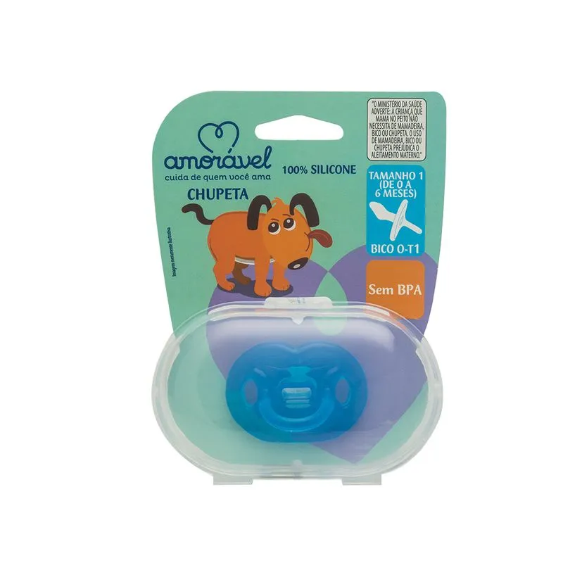 Chupeta Amorável 100% Silicone ortodôntico masculino de 0 A 6 Meses 601401