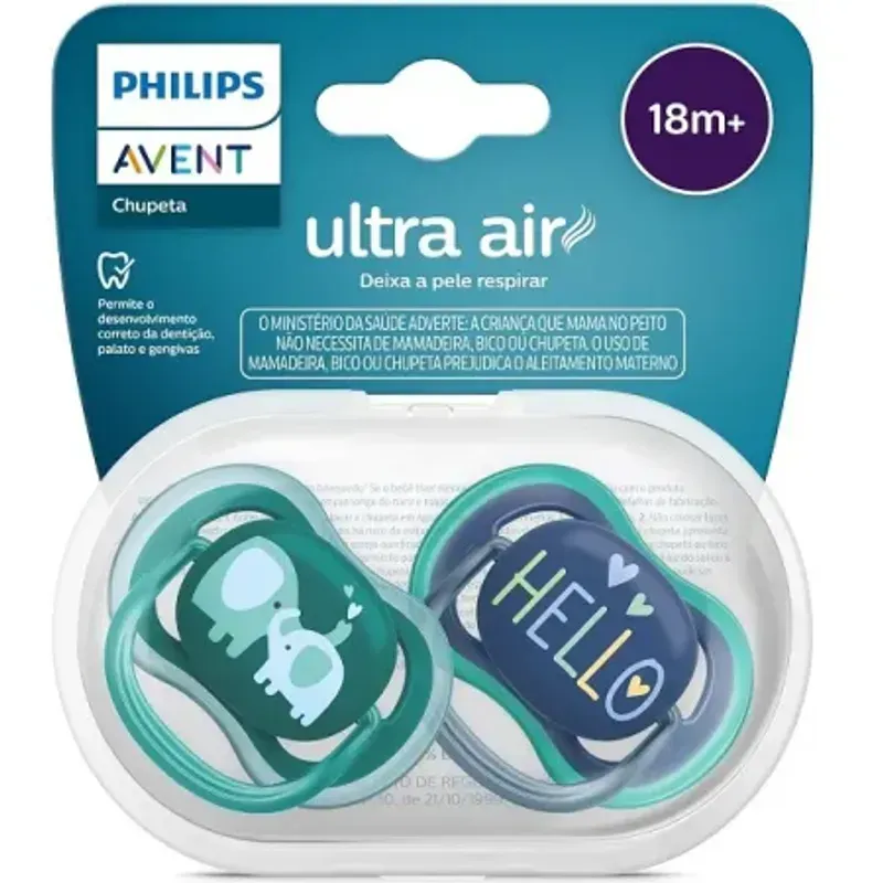 Chupeta Philips Avent Ultra Air +18 meses Silicone Azul 2 Unidades