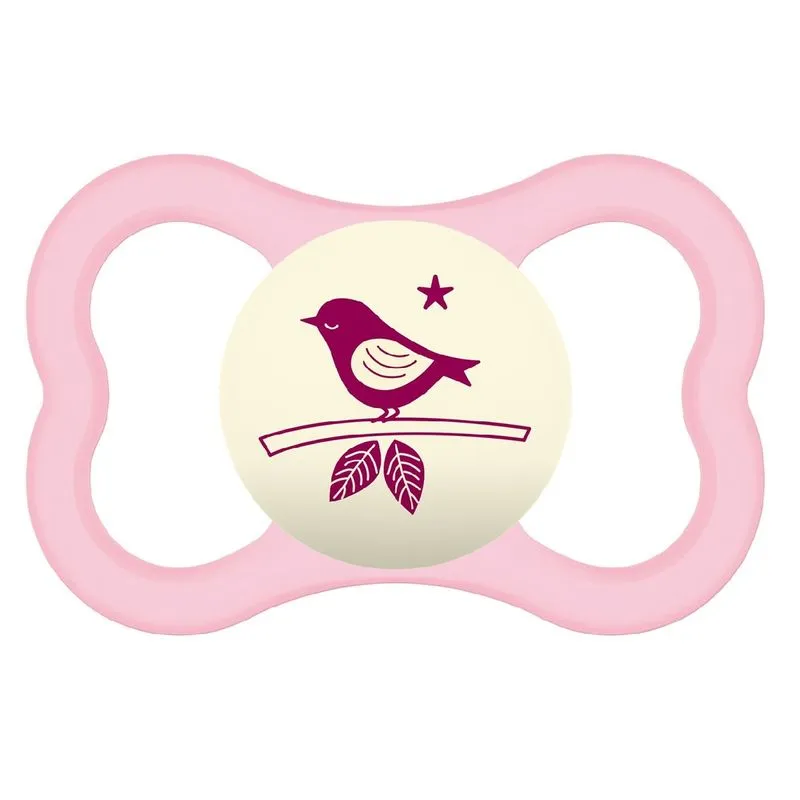 Chupeta MAM Air Night Ortodôntica +6 meses Brilha no Escuro Silicone Rosa 1 Unidade
