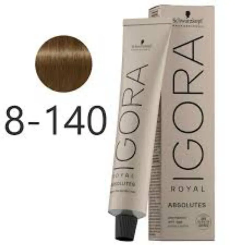 Coloração Igora Royal Absolutes-Ira 8-140 Louro Claro Cinza Bege 60ml Schwarzkopf