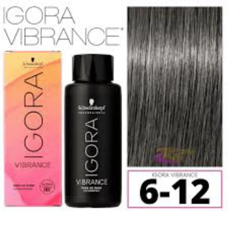 Coloração Igora Vibrance 6-12 Louro Escuro Cinza Fumê 60ml