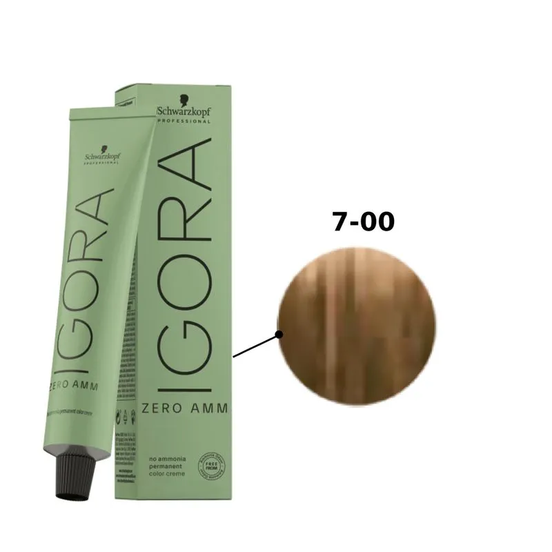 Coloração Igora Zero Amônia 7-0 Louro Médio Natural 60g