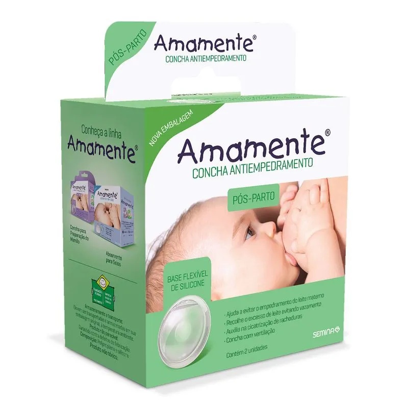 Concha para Seios Amamente Antiempedramento Base Flexível Silicone 2 Unidades