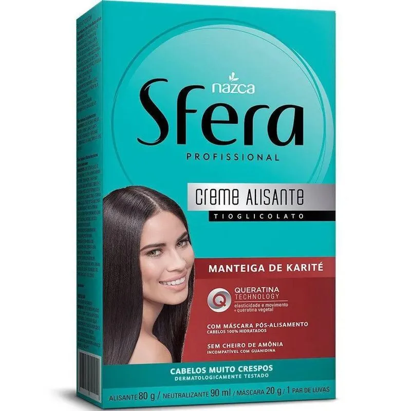 Creme Alisante Sfera Kit com Manteiga de Karité e Queratina