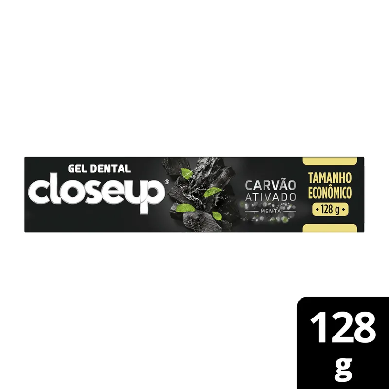 Creme Dental Closeup Com Flúor Carvão Ativado Menta Branco Radiante 128g