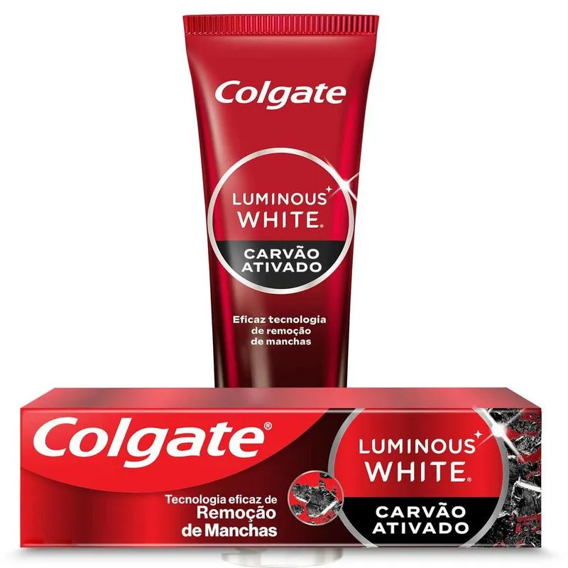 Creme Dental Colgate Luminous White Carvão Ativado Clareador 70g