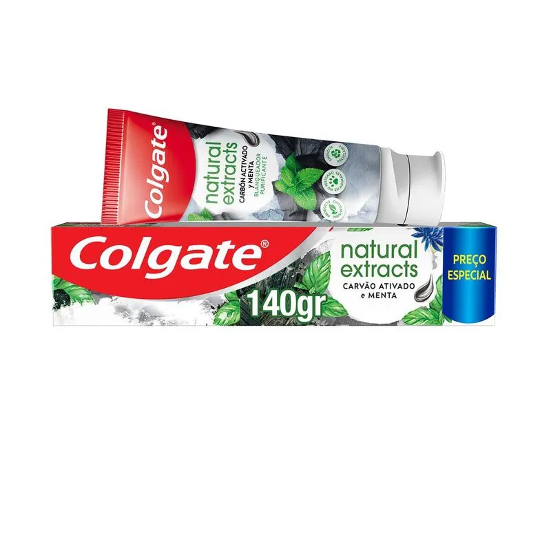 Creme Dental Colgate Natural Extracts Carvão Ativado Sabor Menta 140g