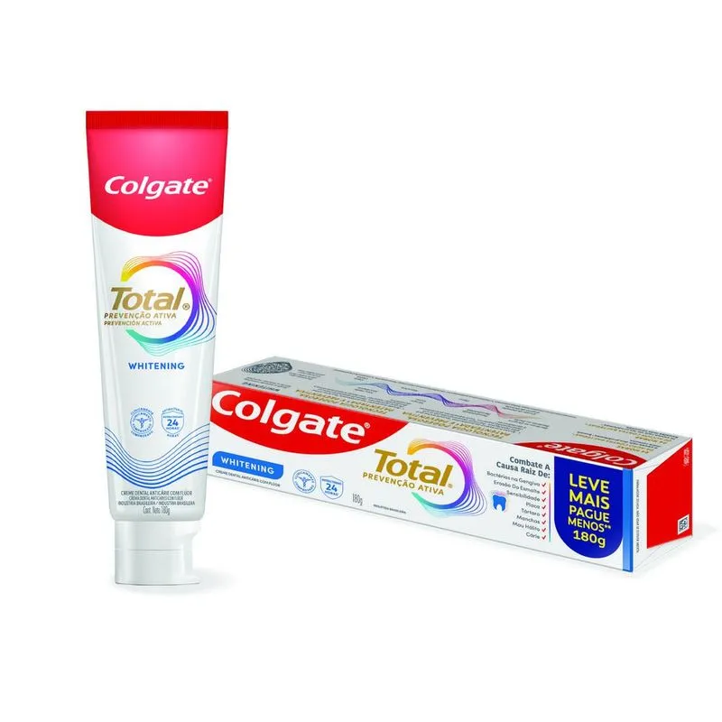 Creme Dental Colgate Total 12 Whitening para Branqueamento 180g