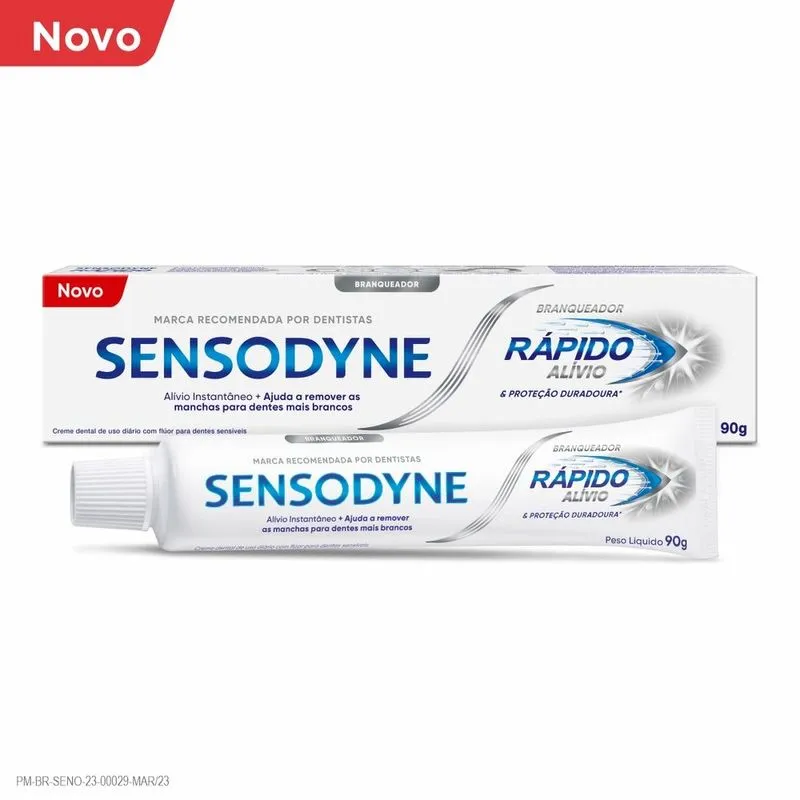 Creme Dental Sensodyne Rápido Alívio Branqueador para Dentes Sensíveis 90g