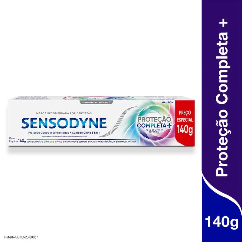 Creme Dental Sensodyne Proteção Completa + Ação de Limpeza para Dentes Sensíveis 140g