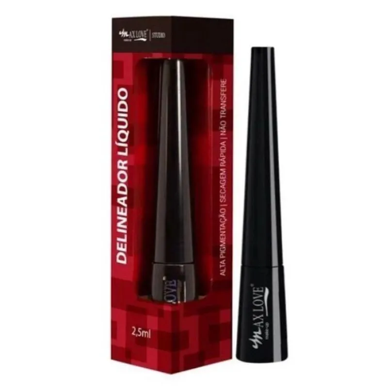 Delineador Líquido Preto Max Love