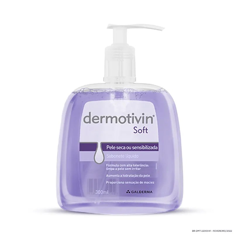 Sabonete Líquido Facial Dermotivin Soft Pele Seca ou Sensibilizada 300ml