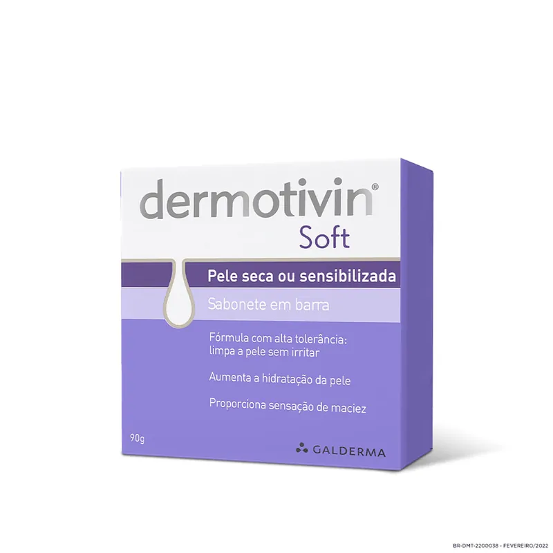 Sabonete em Barra Facial Dermotivin Soft Peles Secas e Sensibilizadas 90g