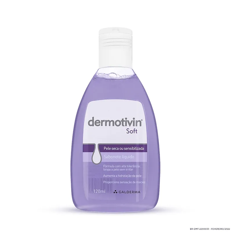 Sabonete Líquido Facial Dermotivin Soft Pele Seca ou Sensibilizada 120ml