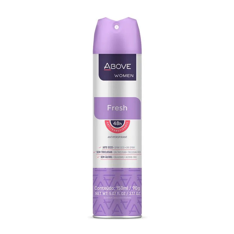 Desodorante Antitranspirante Above Women Fresh Sem Álcool 48h Aerossol 150ml