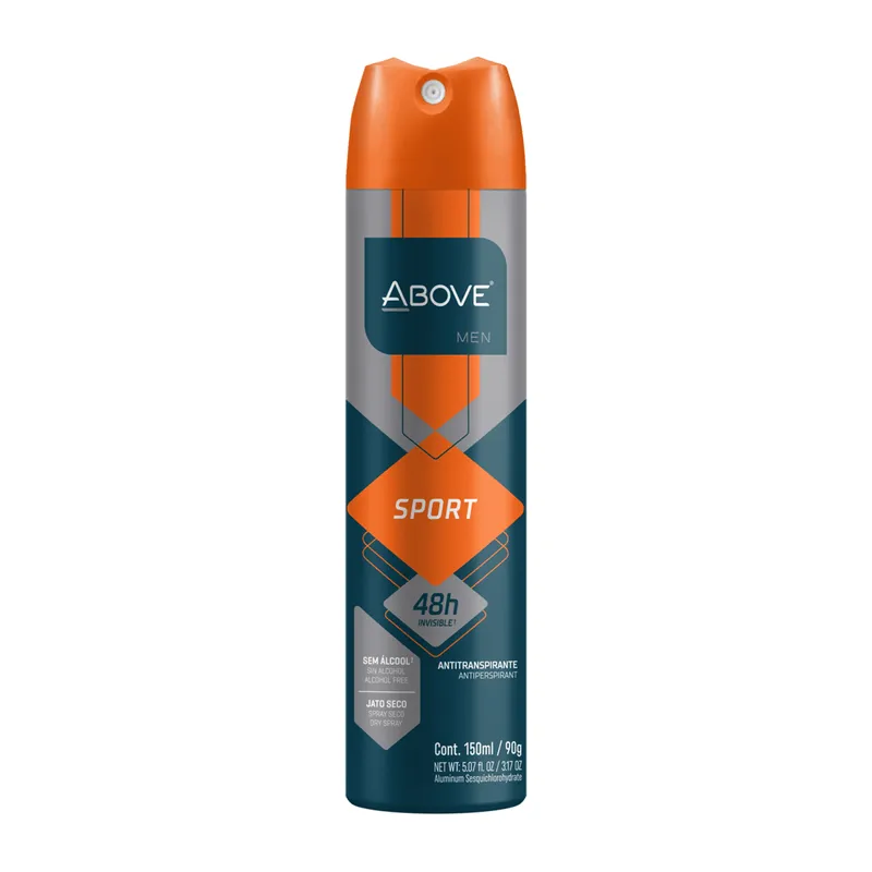 Desodorante Antitranspirante Above Men Sport 48h Aerossol 150ml