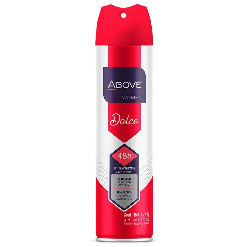 Desodorante Antitranspirante Above Women Dolce Sem Álcool 48h Aerossol 150ml